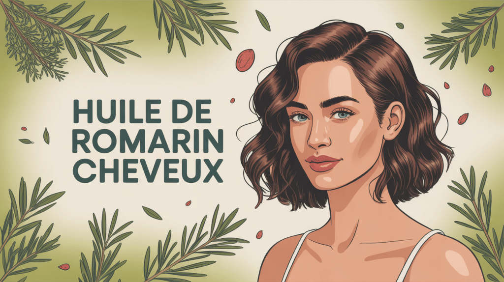 Illustration huile de romarin cheveux avis sur densité et brillance