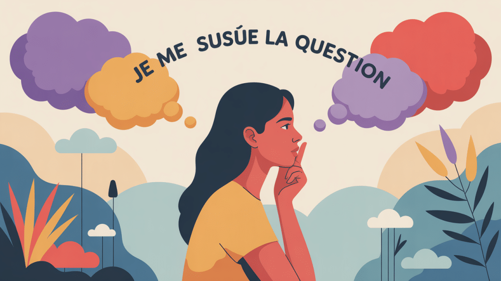 illustration vectorielle je me suis posée la question introspection féminine