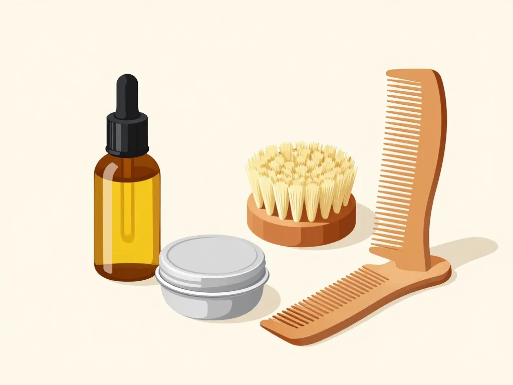 Produits essentiels kit barbe homme sur surface masculine