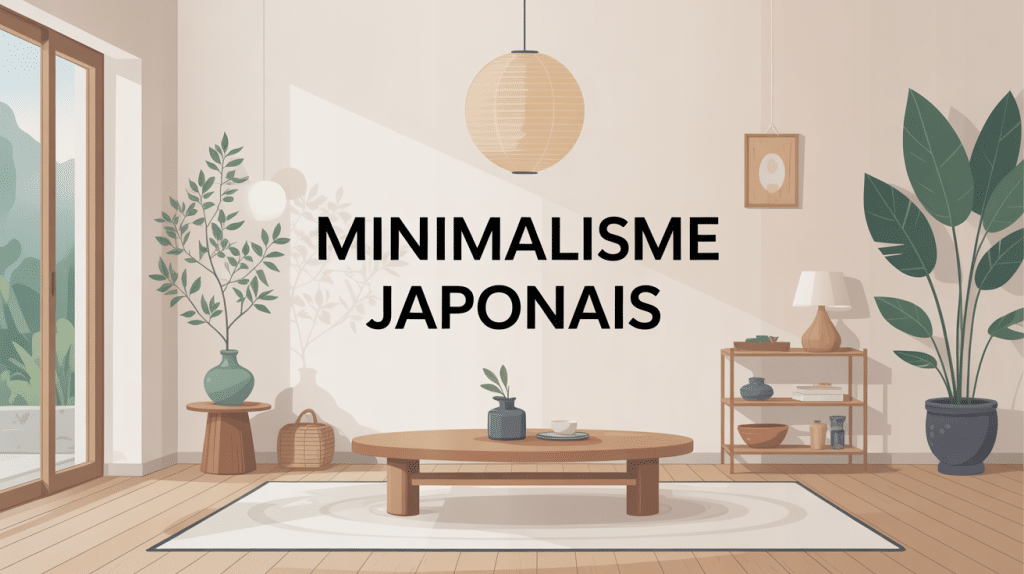 Minimaliste japonais illustration intérieur serein