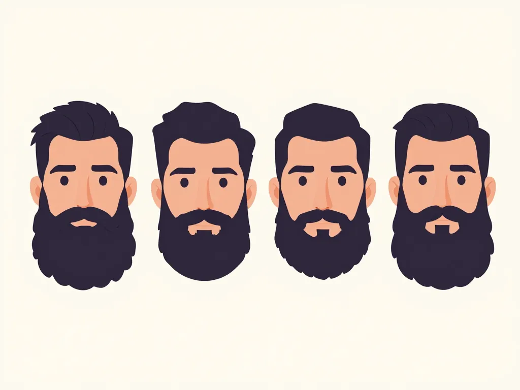 barbe grosse sur différents types de visage