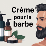Illustration creme pour la barbe flacons et barbe soin