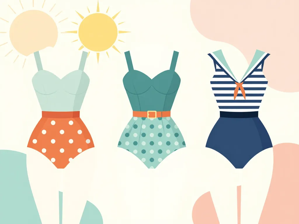 maillot de bain vintage style années 50 70 silhouettes élégantes