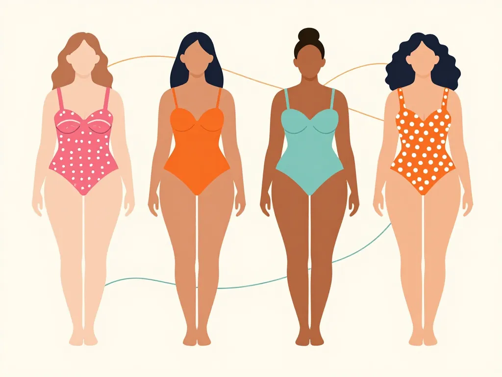 maillot de bain vintage schéma morphologies et styles adaptés