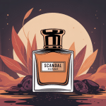 Illustration moderne parfum Scandal Homme ambiance chaleureuse