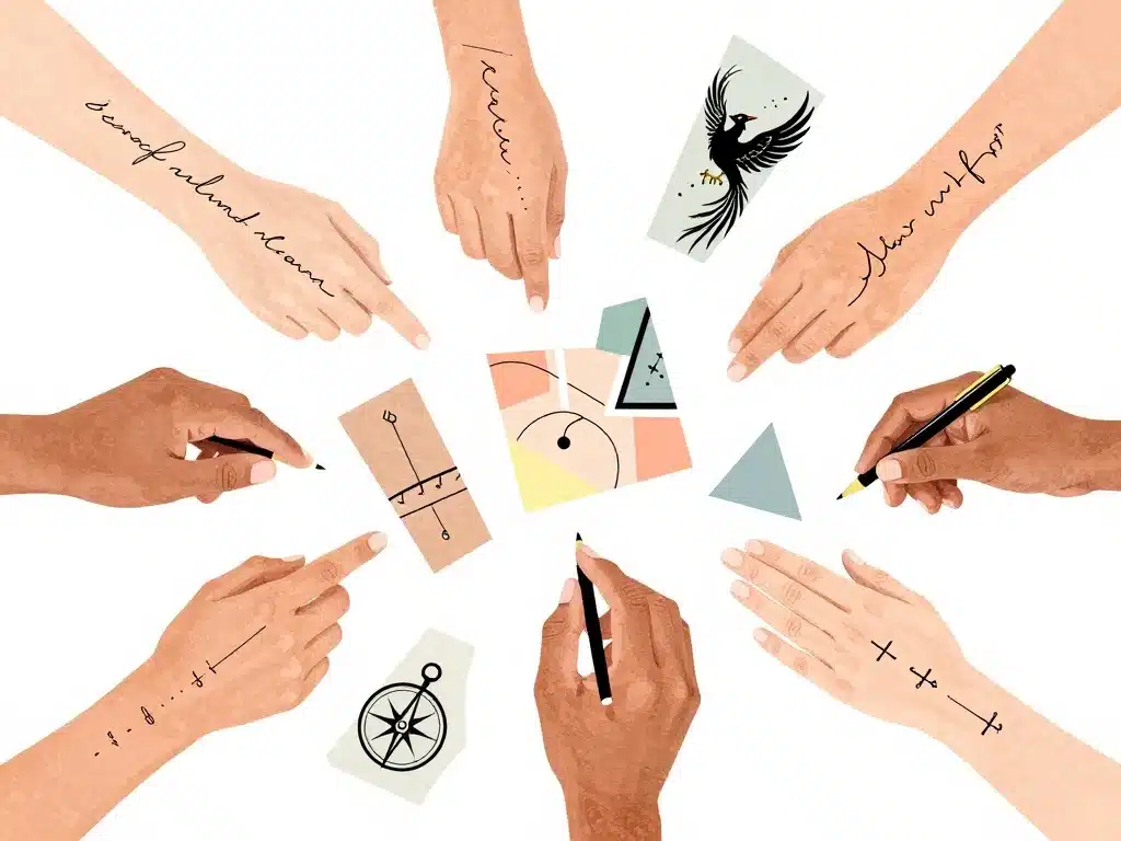 illustration phrases tatouage sur la vie styles et langues