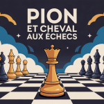 illustration pion cheval échecs dynamique