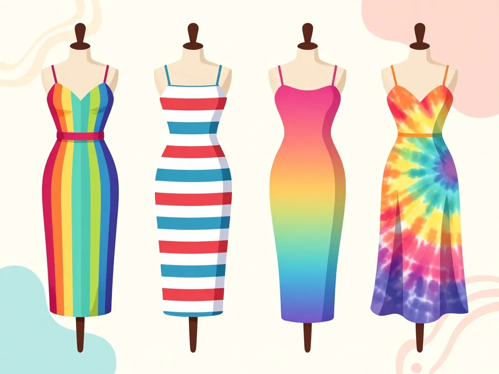 Différents styles de robe arc en ciel