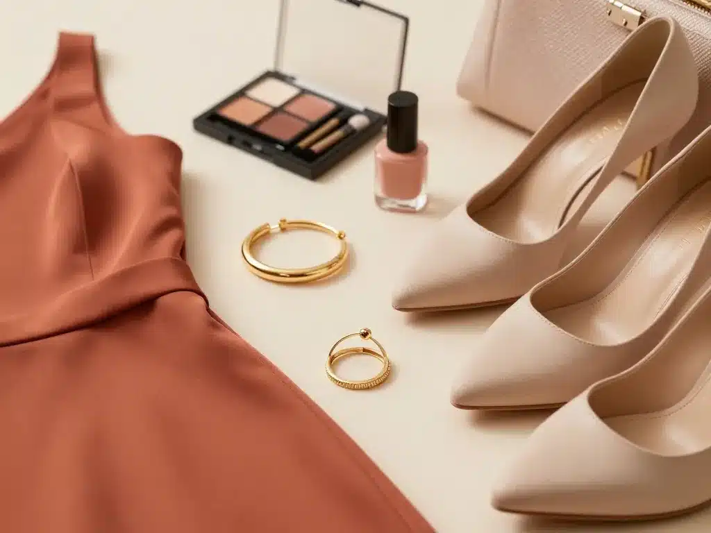 Accessoires pour robe soiree terracotta chic