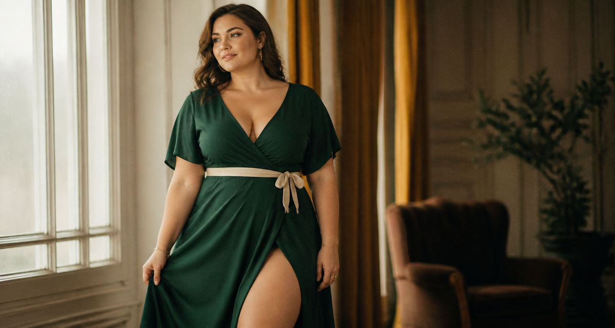 robe pour ronde avec du ventre verte ceinturée