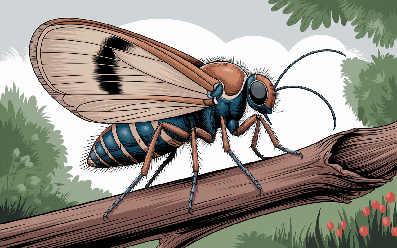 Blatte de jardin brune détaillée sur feuille morte en environnement naturel