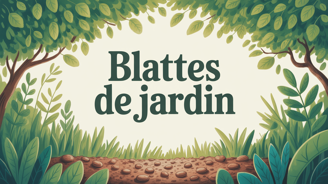 Illustration blatte de jardin dans un jardin verdoyant sous feuilles mortes