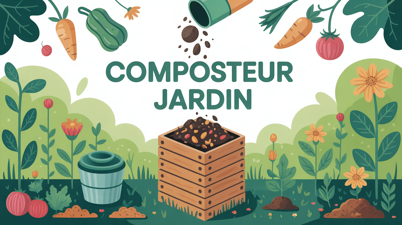 composteur jardin bois légumes fleurs terre fertile