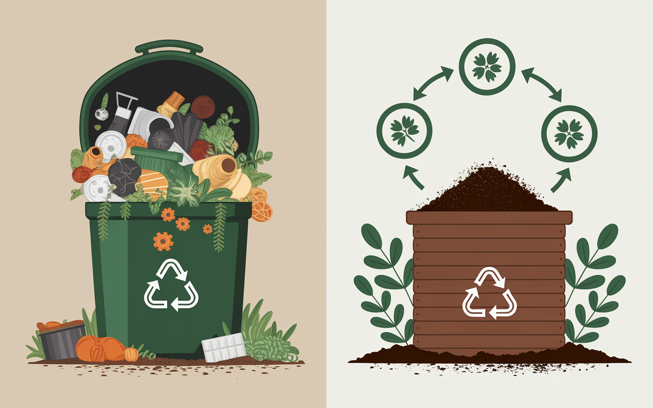 composteur jardin poubelle déchets compost fertile