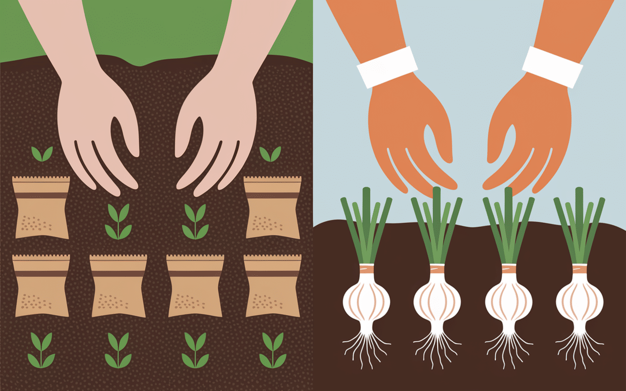 comparaison semis et bulbilles quand planter les oignons