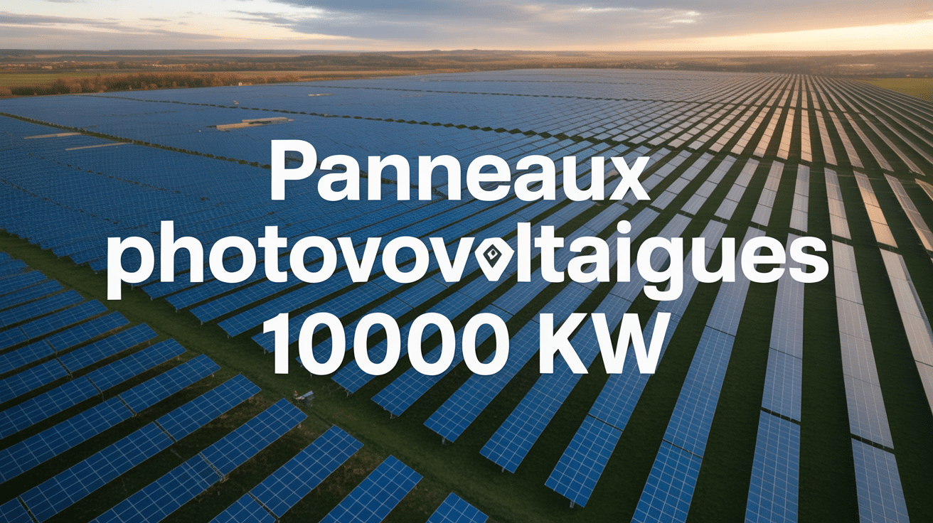 panneaux solaires pour 10000 kW vue aérienne