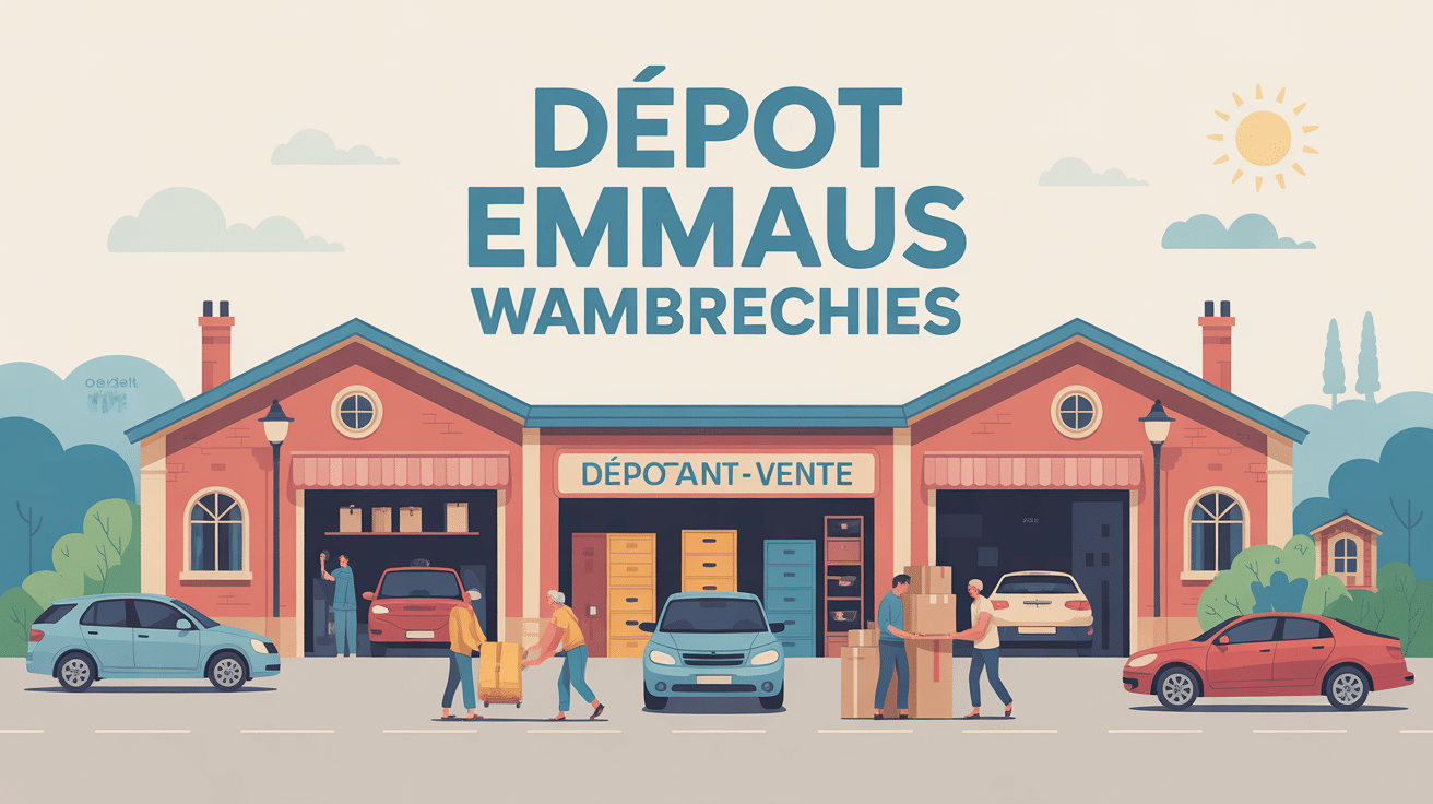 Dépôt Emmaus Wambrechies avec bâtiment et parking