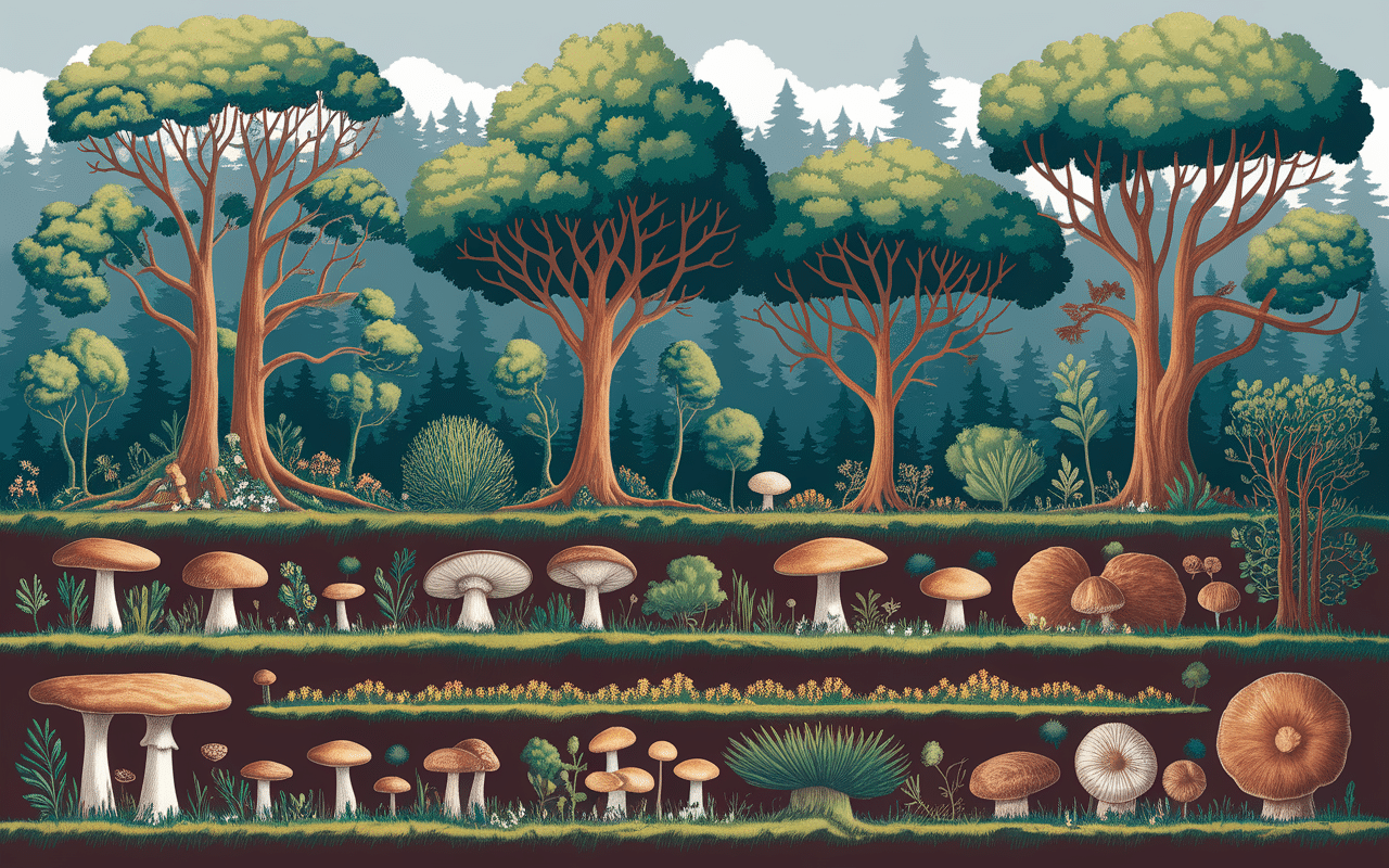Illustration couche écosystème forestier