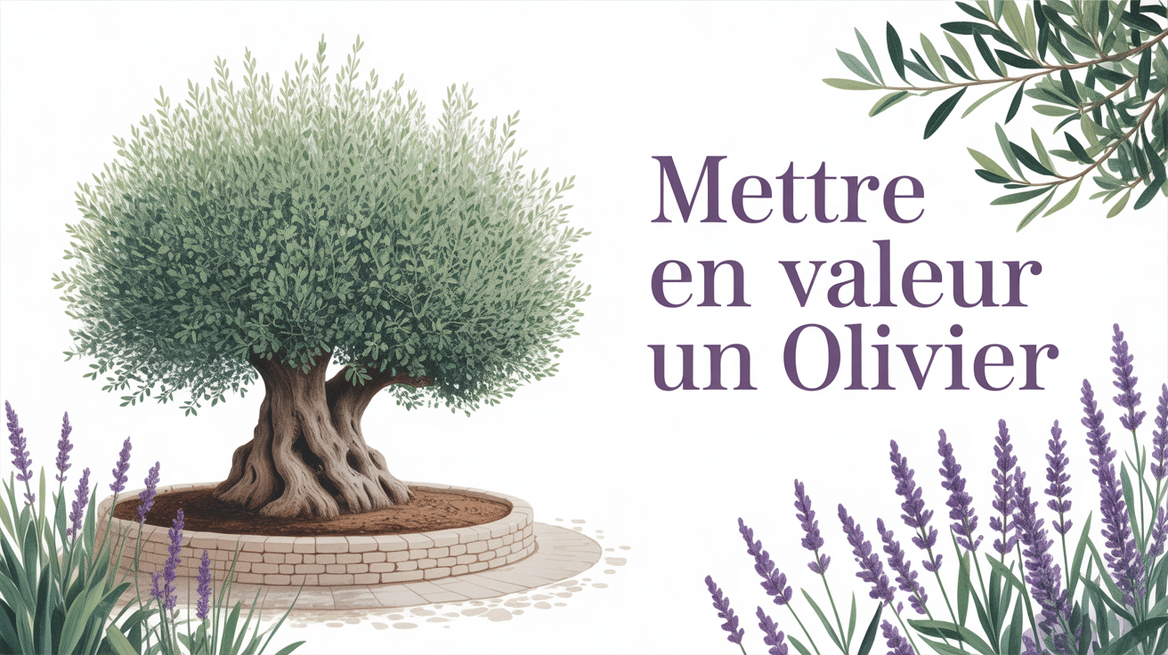 Olivier centenaire et plantes méditerranéennes