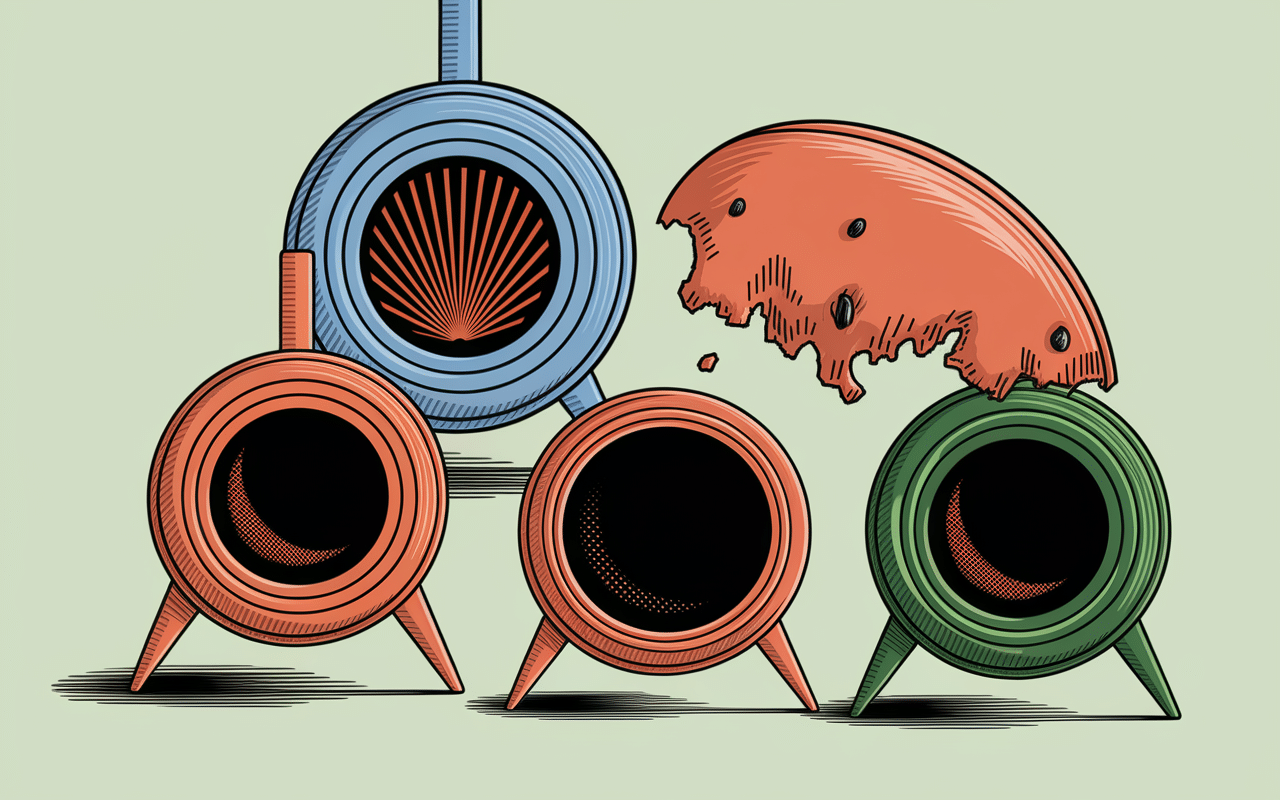 Différents états de poêles usées