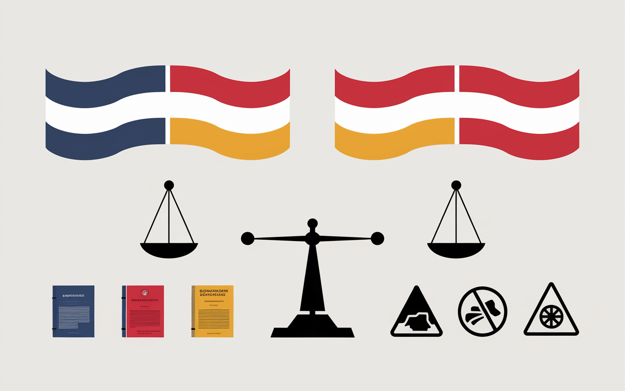 Drapeaux, réglementations glyphosate Espagne France