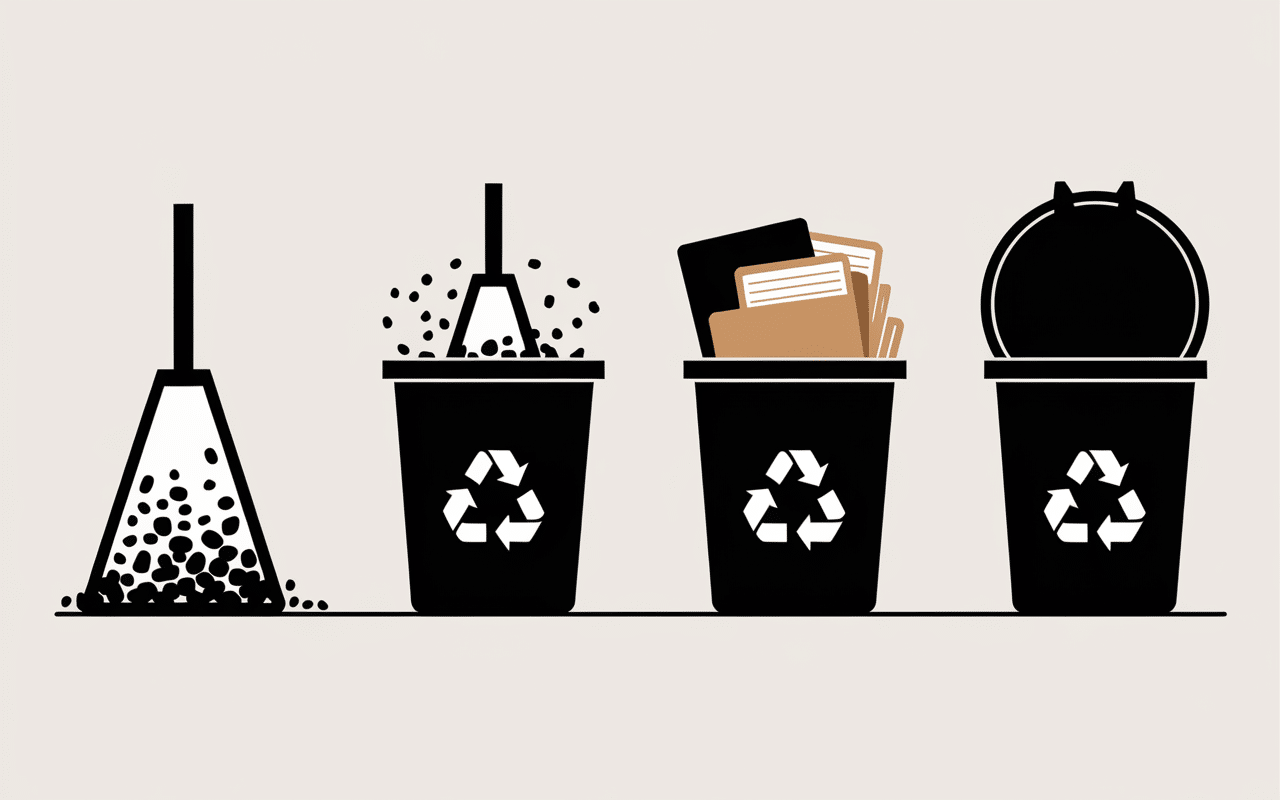 Étapes sécurité jeter verre cassé