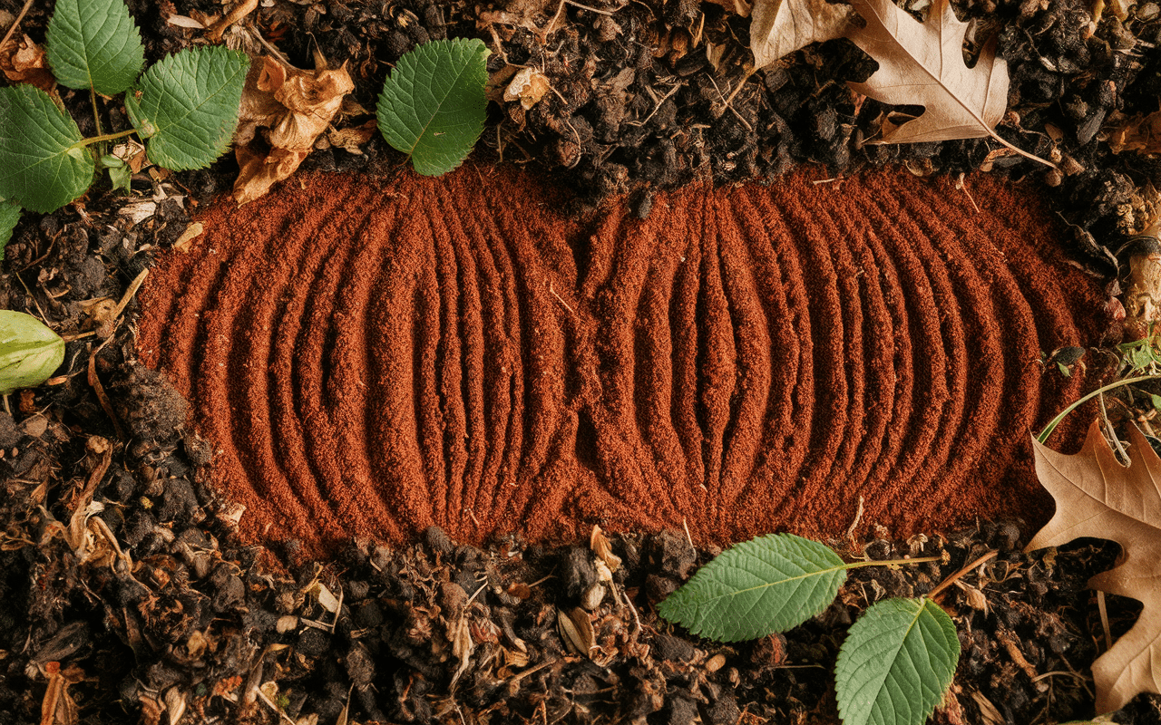 Vue en coupe de compost avec vers de terre rouges