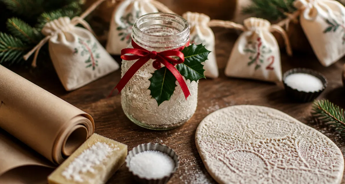 Activité manuelle noel : pâte à sel et bocal givre au sel, pour enfants