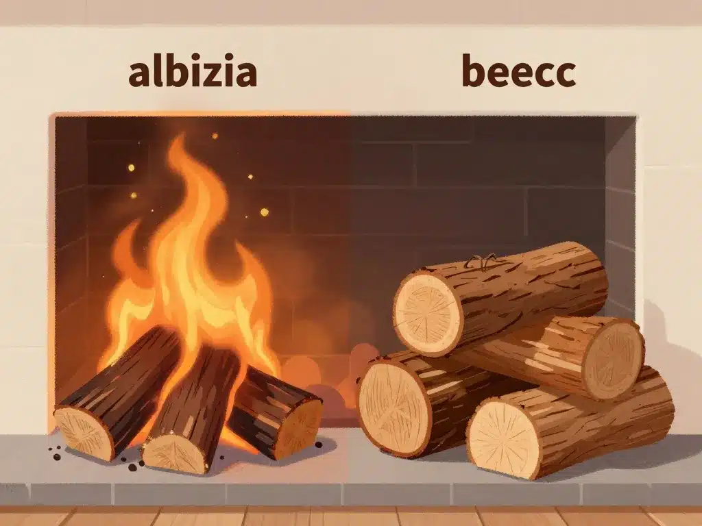 albizia bois de chauffage vs bois dur prêt à brûler