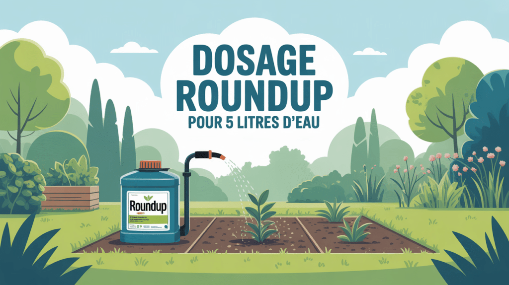 Dosage Roundup pour 5 litres d'eau pulvérisateur et zones traitées