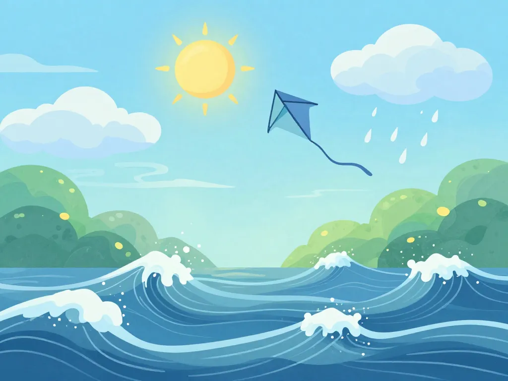 kitesurf en normandie vent marées saisons représentation abstraite