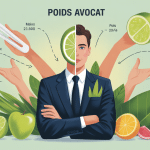 poid avocat stylisé avec repères de portions