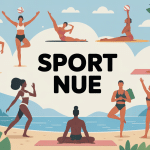 illustration vectorielle sport nue ambiance naturiste