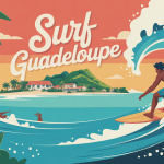 illustration surf guadeloupe ambiance tropicale