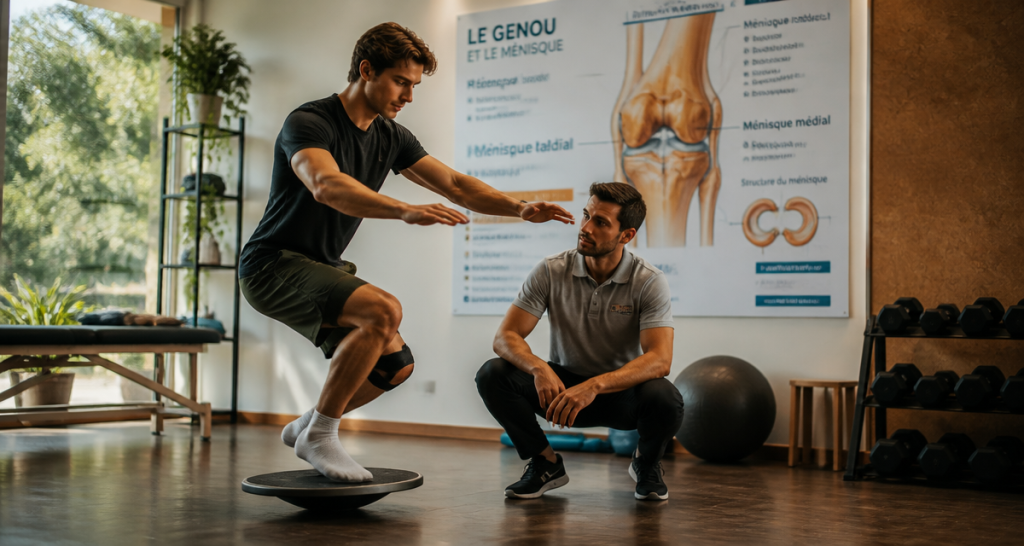 rééducation ménisque non opéré exercice proprioception
