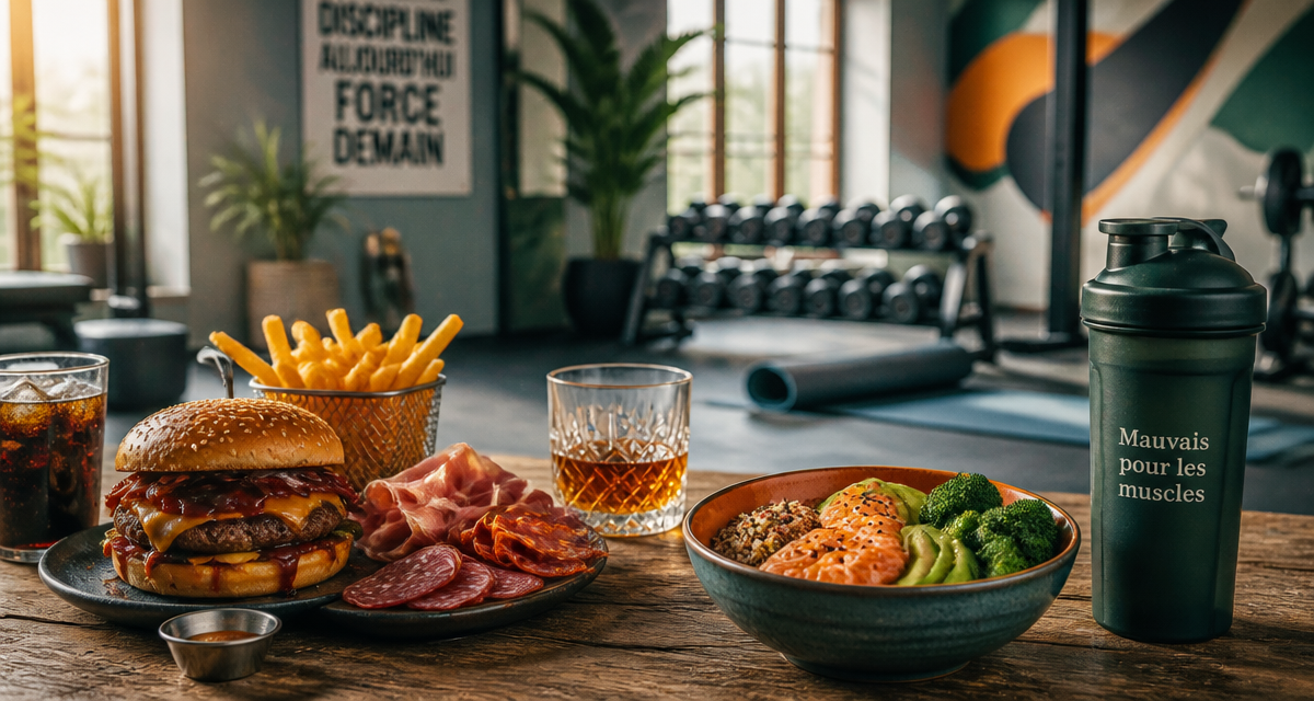 aliments mauvais pour les muscles burger soda frites