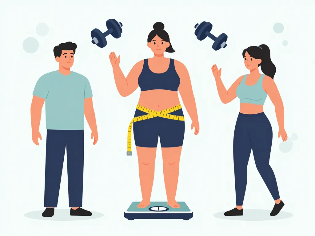 illustration santé sport nutrition échelle des poids