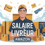 livreur amazon salaire image vectorielle avec colis