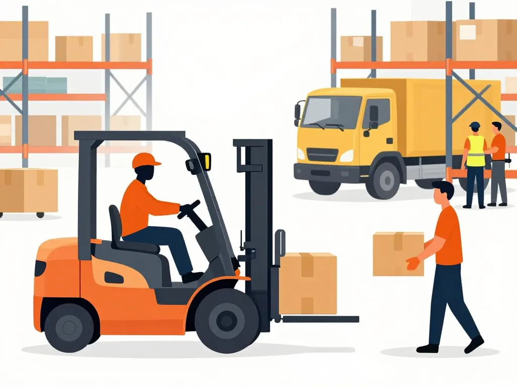 scène métiers en q logistique entrepot