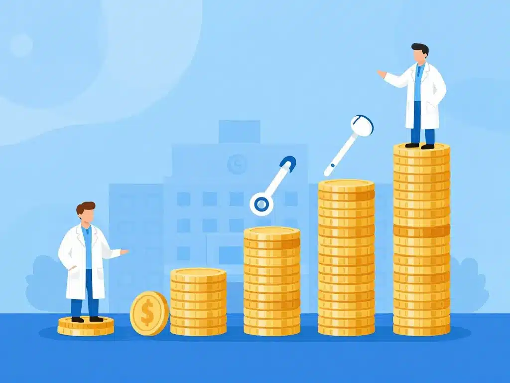 salaire anesthésiste hospitalier et libéral métaphore visuelle