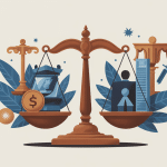 Illustration salaire criminologie avec balance justice