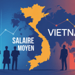 illustration salaire moyen vietnam carte et symbole monétaire