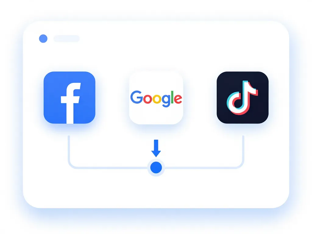 diagramme conceptuel dashboard wask intégration Facebook Google TikTok