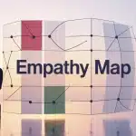 Carte d'empathie stylisée avec quadrants colorés et silhouettes