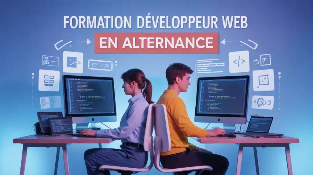 Formation developpeur web alternance jeune femme homme code