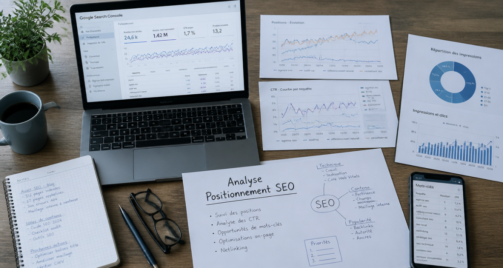 analyse positionnement referencement sur bureau