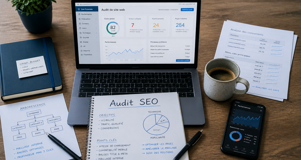 audit seo exemple sur bureau de consultant