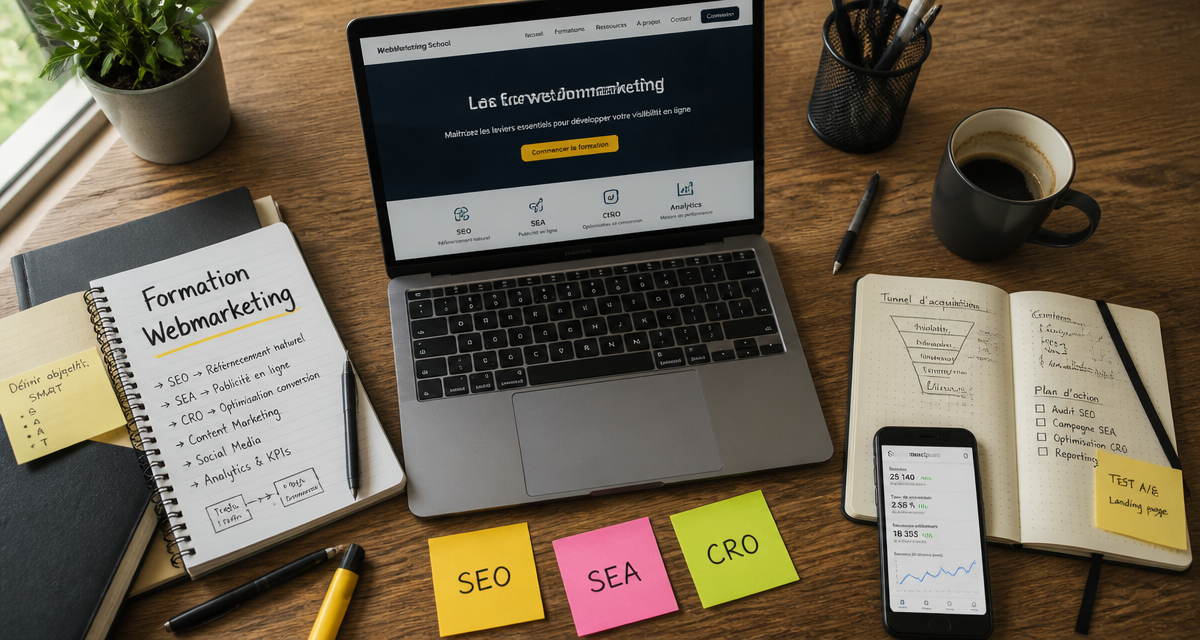 formation webmarketing bureau ordinateur carnet