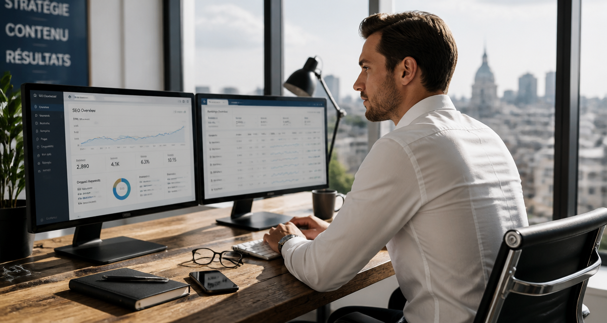 meilleur consultant seo travaillant devant écrans