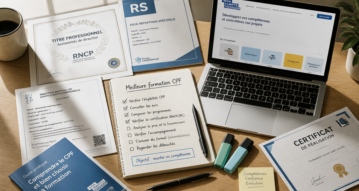 Meilleur formation CPF checklist sur bureau